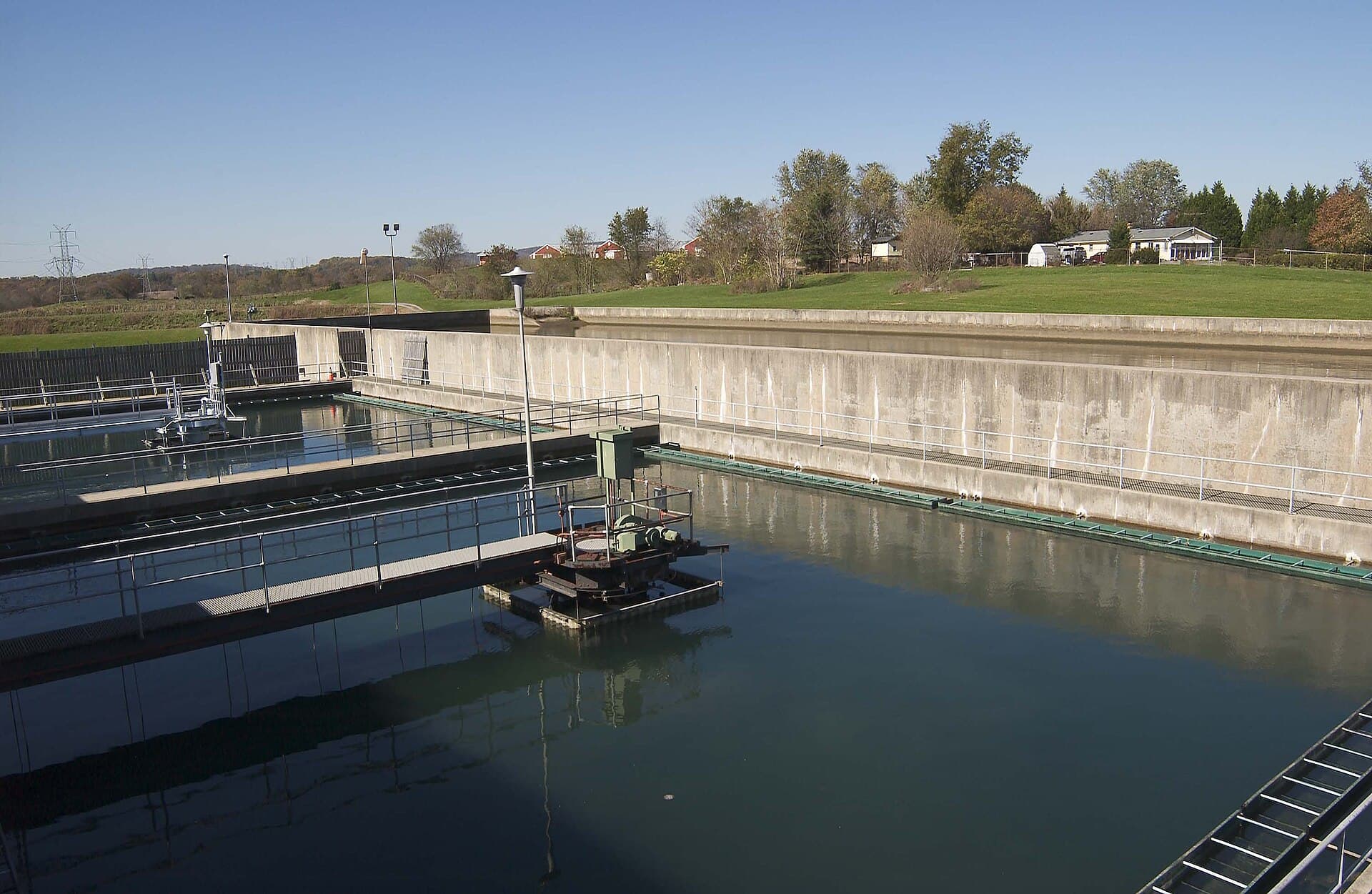Coagulation and sedimentation basins at a drinking-water treatment plant